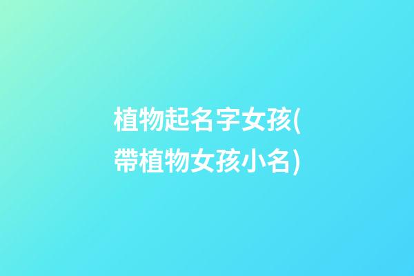 植物起名字女孩(帶植物女孩小名)