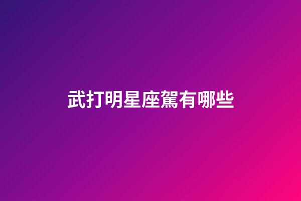 武打明星座駕有哪些