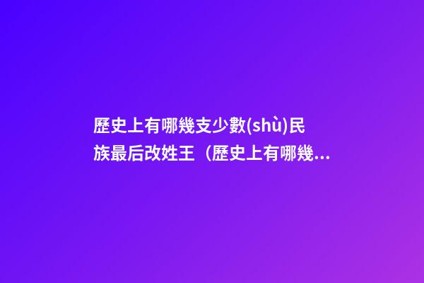 歷史上有哪幾支少數(shù)民族最后改姓王（歷史上有哪幾支少數(shù)民族最后改姓王的）