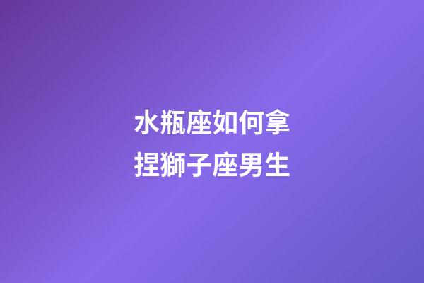 水瓶座如何拿捏獅子座男生-第1張-星座運(yùn)勢(shì)-玄機(jī)派