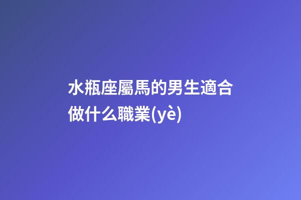 水瓶座屬馬的男生適合做什么職業(yè)-第1張-星座運(yùn)勢(shì)-玄機(jī)派