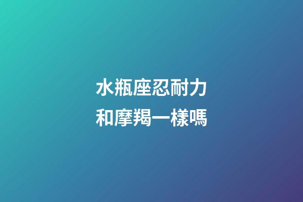 水瓶座忍耐力和摩羯一樣嗎-第1張-星座運勢-玄機派
