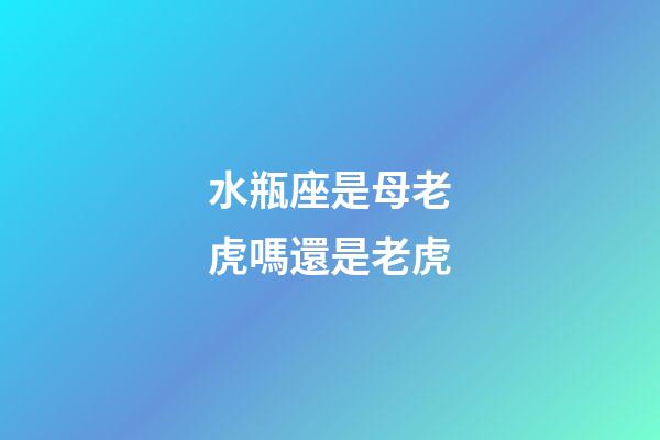 水瓶座是母老虎嗎還是老虎-第1張-星座運勢-玄機派
