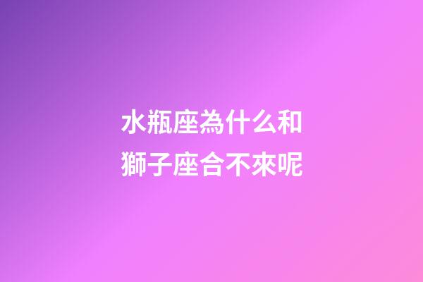 水瓶座為什么和獅子座合不來呢-第1張-星座運勢-玄機(jī)派
