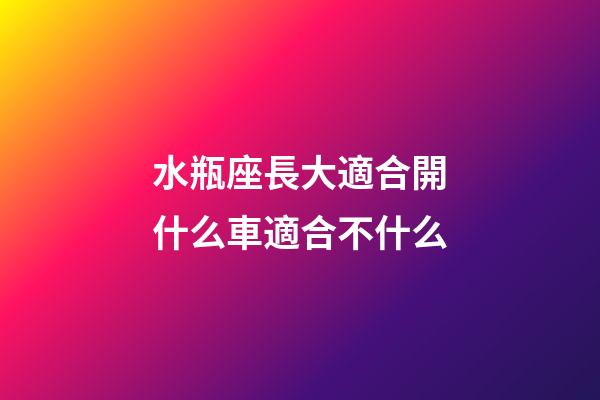 水瓶座長大適合開什么車適合不什么-第1張-星座運勢-玄機派