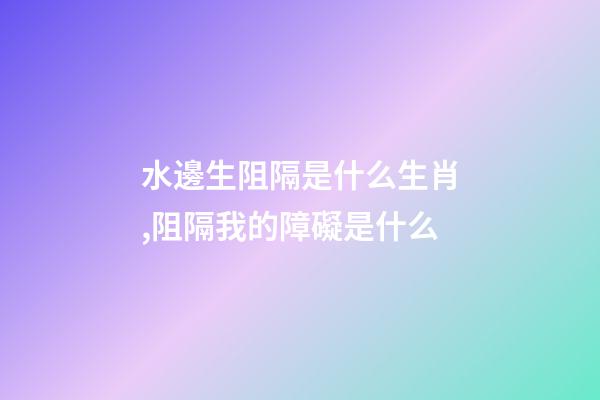 水邊生阻隔是什么生肖,阻隔我的障礙是什么-第1張-觀點-玄機派