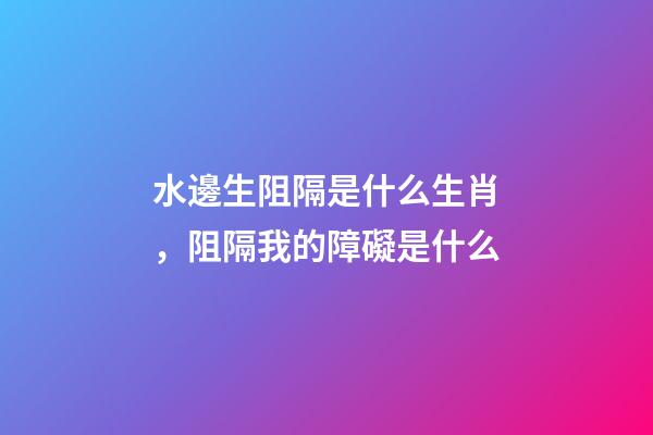 水邊生阻隔是什么生肖，阻隔我的障礙是什么-第1張-觀點-玄機派