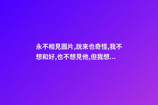 永不相見圖片,說來也奇怪,我不想和好,也不想見他,但我想他!-第1張-觀點(diǎn)-玄機(jī)派