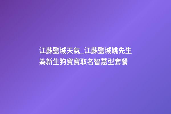 江蘇鹽城天氣_江蘇鹽城姚先生為新生狗寶寶取名智慧型套餐-第1張-公司起名-玄機派