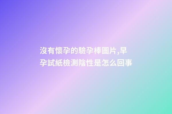 沒有懷孕的驗孕棒圖片,早孕試紙檢測陰性是怎么回事-第1張-觀點-玄機派
