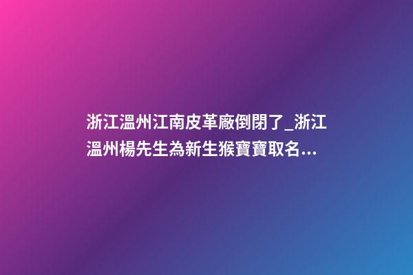 浙江溫州江南皮革廠倒閉了_浙江溫州楊先生為新生猴寶寶取名財富型套餐-第1張-公司起名-玄機派