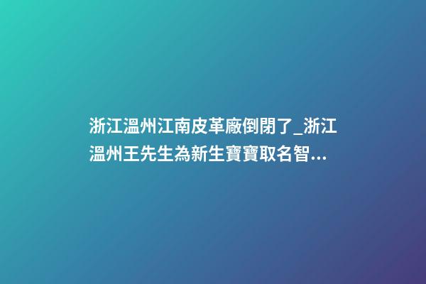 浙江溫州江南皮革廠倒閉了_浙江溫州王先生為新生寶寶取名智慧型套餐-第1張-公司起名-玄機(jī)派