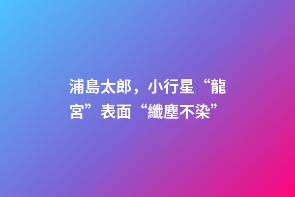 浦島太郎，小行星“龍宮”表面“纖塵不染”-第1張-觀點-玄機派