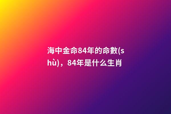 海中金命84年的命數(shù)，84年是什么生肖