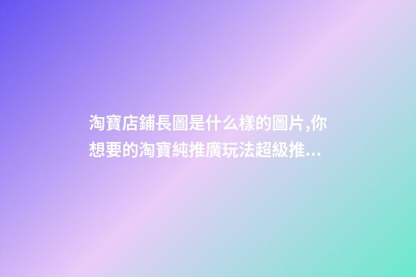 淘寶店鋪長圖是什么樣的圖片,你想要的淘寶純推廣玩法超級推薦所有操作玩法皆在此-第1張-觀點-玄機派