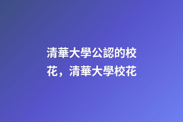 清華大學公認的校花，清華大學校花-第1張-觀點-玄機派