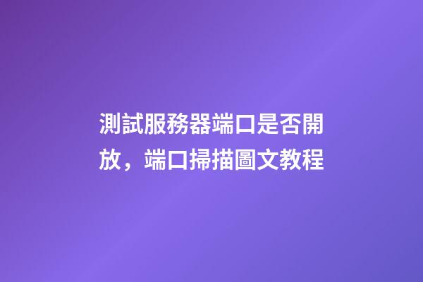 測試服務器端口是否開放，端口掃描圖文教程-第1張-觀點-玄機派