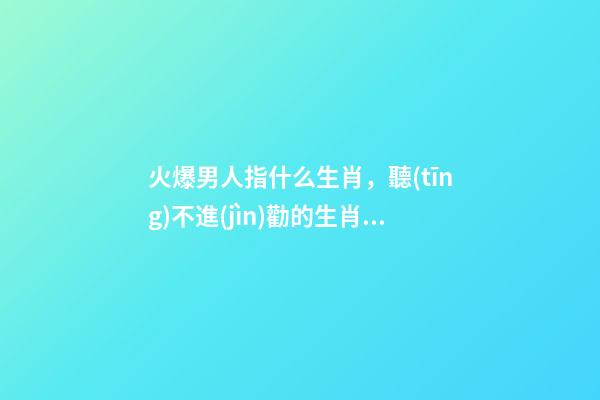 火爆男人指什么生肖，聽(tīng)不進(jìn)勸的生肖有哪些-第1張-觀點(diǎn)-玄機(jī)派