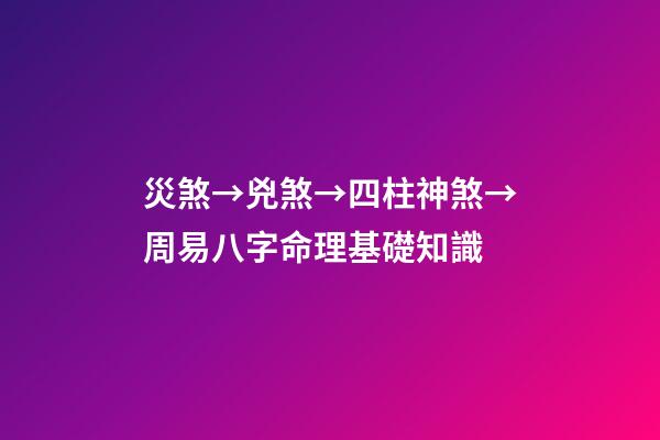 災煞→兇煞→四柱神煞→周易八字命理基礎知識