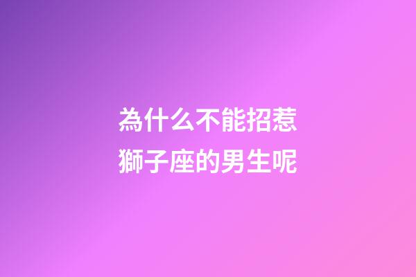 為什么不能招惹獅子座的男生呢-第1張-星座運勢-玄機(jī)派