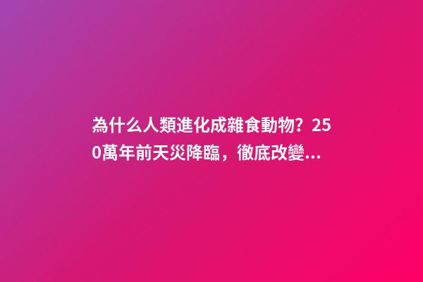 為什么人類進化成雜食動物？250萬年前天災降臨，徹底改變了人類-第1張-觀點-玄機派