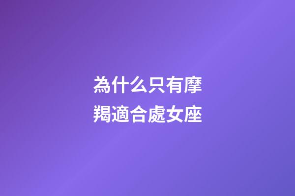 為什么只有摩羯適合處女座-第1張-星座運勢-玄機派