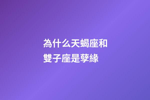 為什么天蝎座和雙子座是孽緣-第1張-星座運勢-玄機派