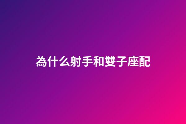 為什么射手和雙子座配-第1張-星座運勢-玄機派