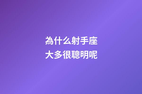 為什么射手座大多很聰明呢-第1張-星座運勢-玄機派