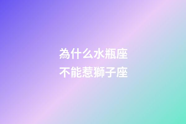 為什么水瓶座不能惹獅子座-第1張-星座運勢-玄機派