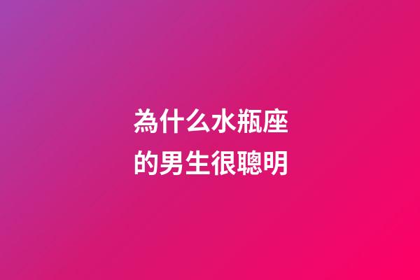 為什么水瓶座的男生很聰明-第1張-星座運(yùn)勢(shì)-玄機(jī)派
