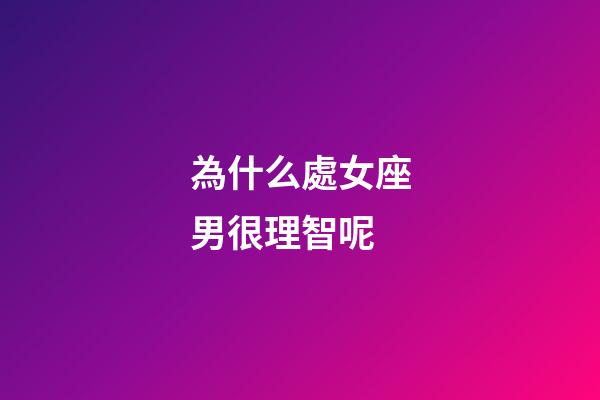為什么處女座男很理智呢-第1張-星座運勢-玄機派