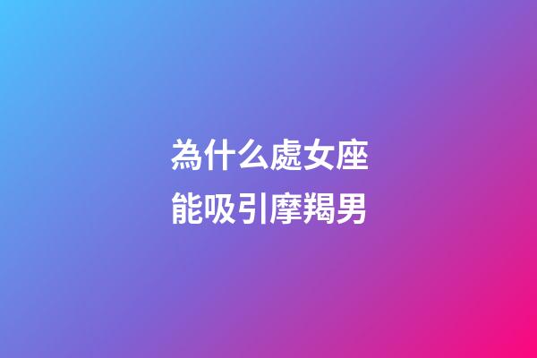 為什么處女座能吸引摩羯男-第1張-星座運(yùn)勢(shì)-玄機(jī)派