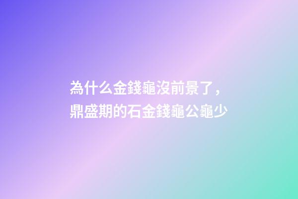 為什么金錢龜沒前景了，鼎盛期的石金錢龜公龜少-第1張-觀點-玄機派