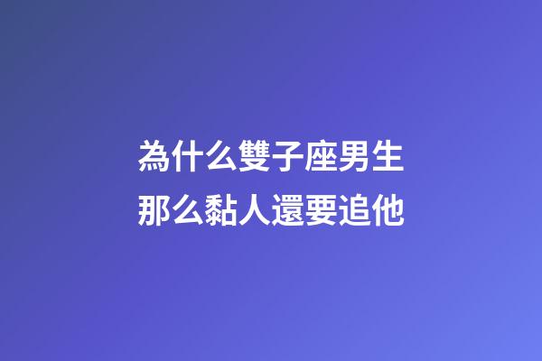 為什么雙子座男生那么黏人還要追他-第1張-星座運(yùn)勢(shì)-玄機(jī)派