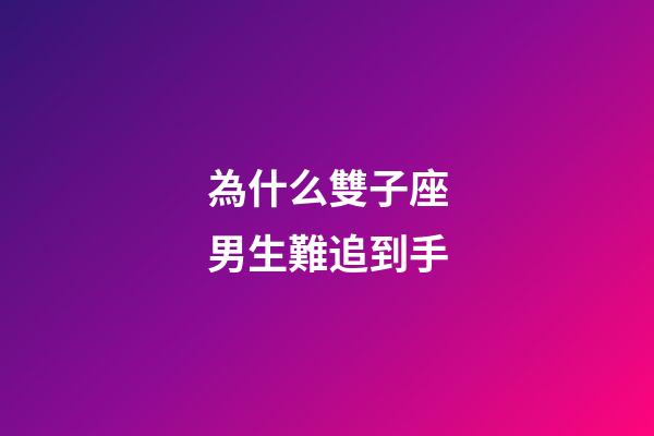 為什么雙子座男生難追到手-第1張-星座運勢-玄機派