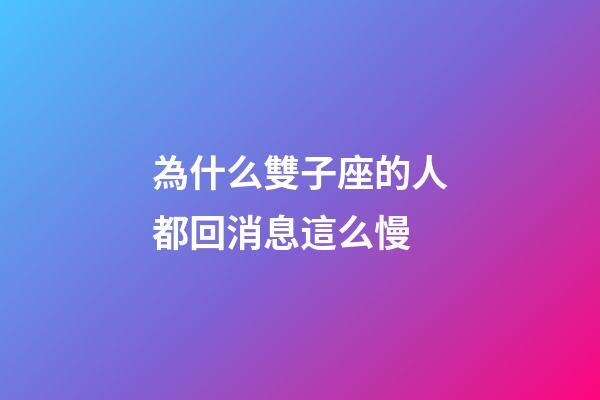 為什么雙子座的人都回消息這么慢-第1張-星座運勢-玄機派