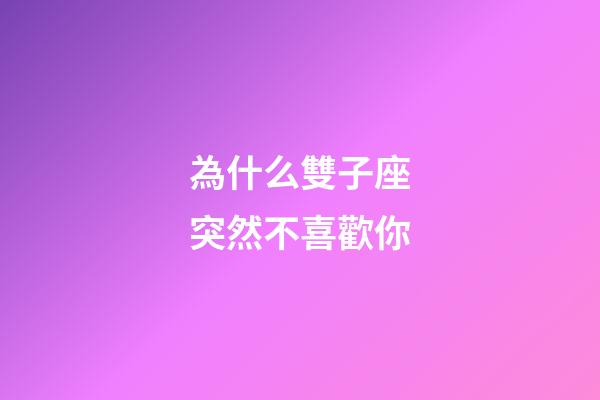 為什么雙子座突然不喜歡你-第1張-星座運勢-玄機派
