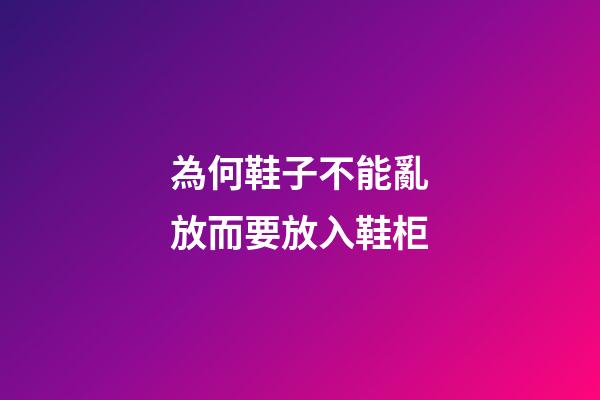 為何鞋子不能亂放而要放入鞋柜