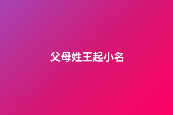 父母姓王起小名(父母都姓王寶寶小名)-第1張-寶寶起名-玄機派
