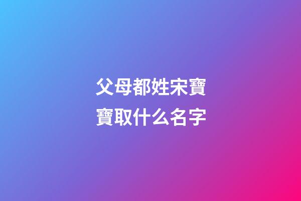父母都姓宋寶寶取什么名字(父母都姓宋寶寶取什么名字比較好)-第1張-寶寶起名-玄機(jī)派