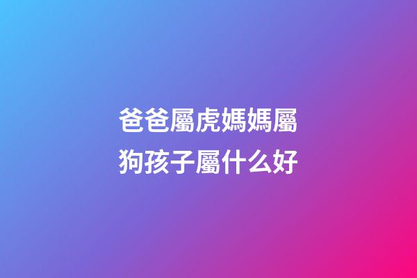 爸爸屬虎媽媽屬狗孩子屬什么好