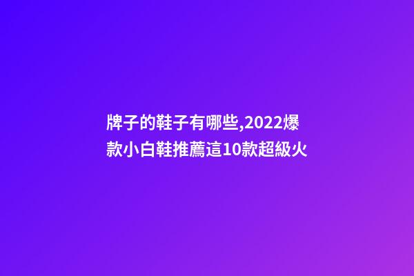 牌子的鞋子有哪些,2022爆款小白鞋推薦這10款超級火-第1張-觀點-玄機派