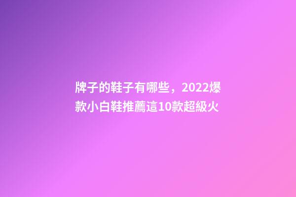 牌子的鞋子有哪些，2022爆款小白鞋推薦這10款超級火-第1張-觀點-玄機派