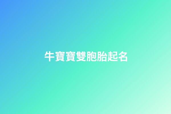 牛寶寶雙胞胎起名(牛寶寶雙胞胎取名大全2023款)-第1張-寶寶起名-玄機(jī)派
