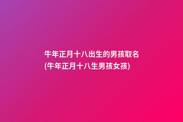 牛年正月十八出生的男孩取名(牛年正月十八生男孩女孩)