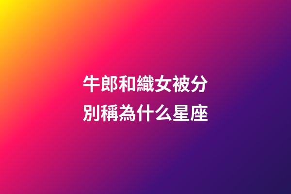 牛郎和織女被分別稱為什么星座