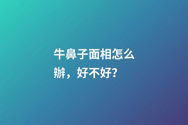 牛鼻子面相怎么辦，好不好？