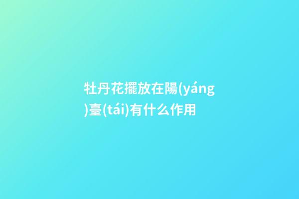 牡丹花擺放在陽(yáng)臺(tái)有什么作用