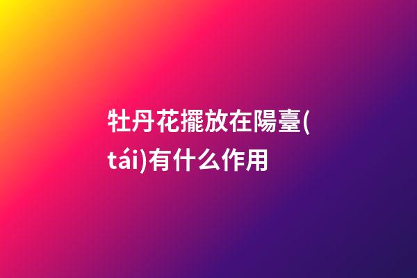 牡丹花擺放在陽臺(tái)有什么作用